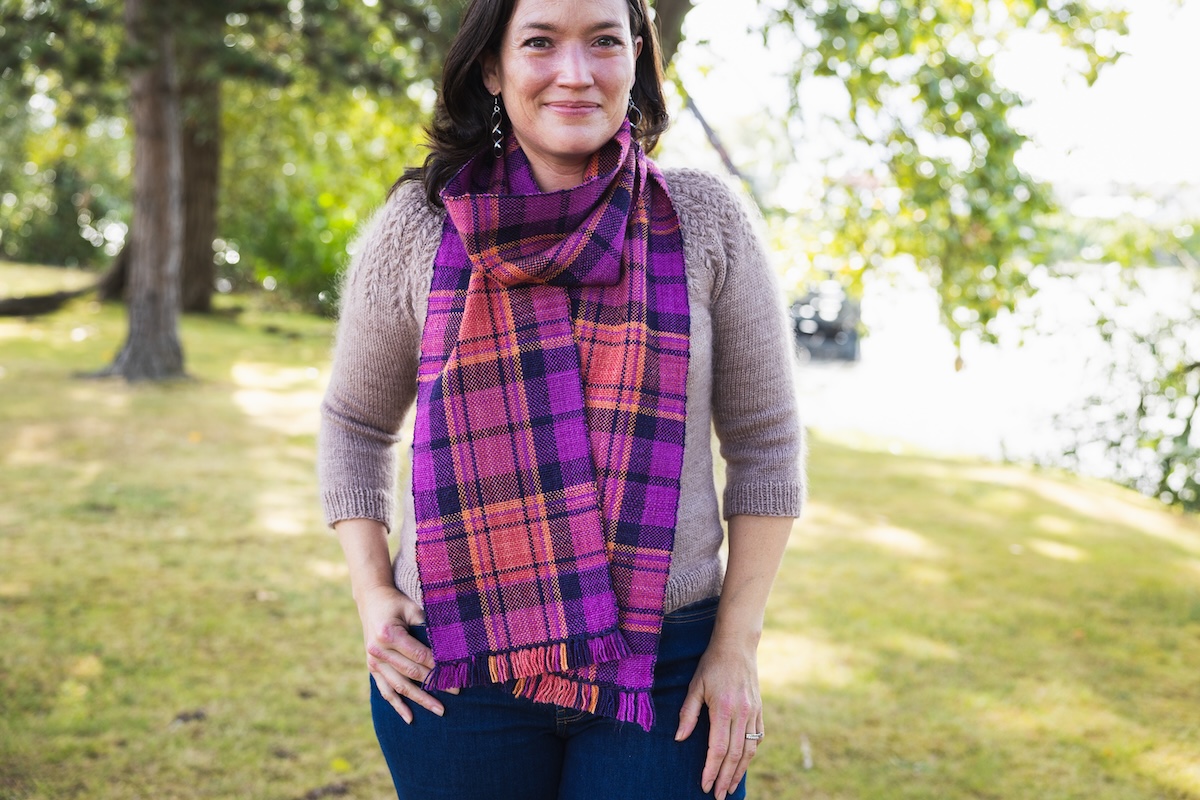 All-over plaid scarf