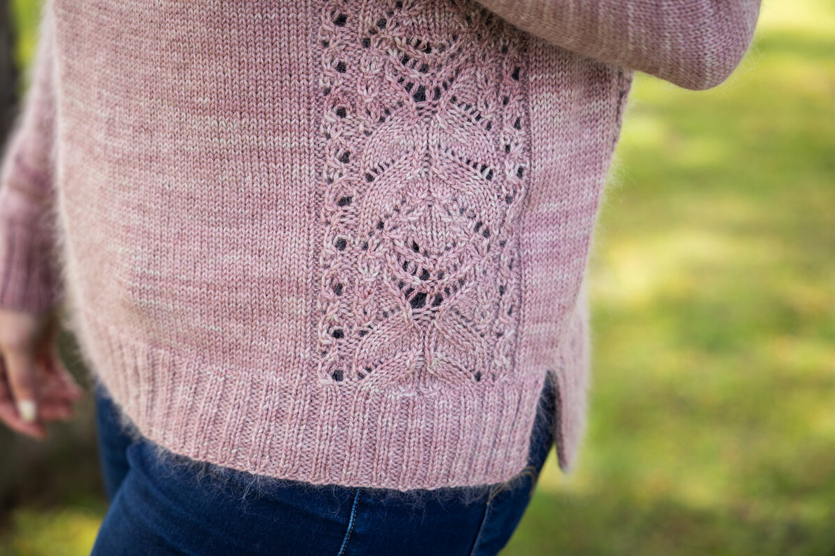 Pink Fizz knit sweater in hand-dyed SweetGeorgia yarn