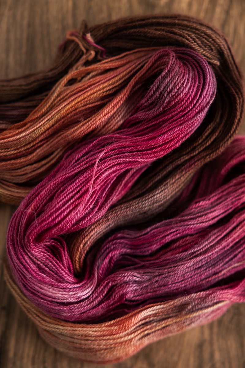 Hand dyed yarn skeins — SweetGeorgia Trifecta Fine