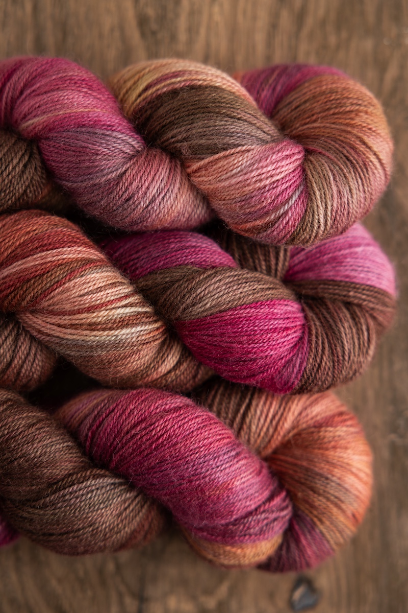 Hand dyed yarn skeins — SweetGeorgia Trifecta Fine