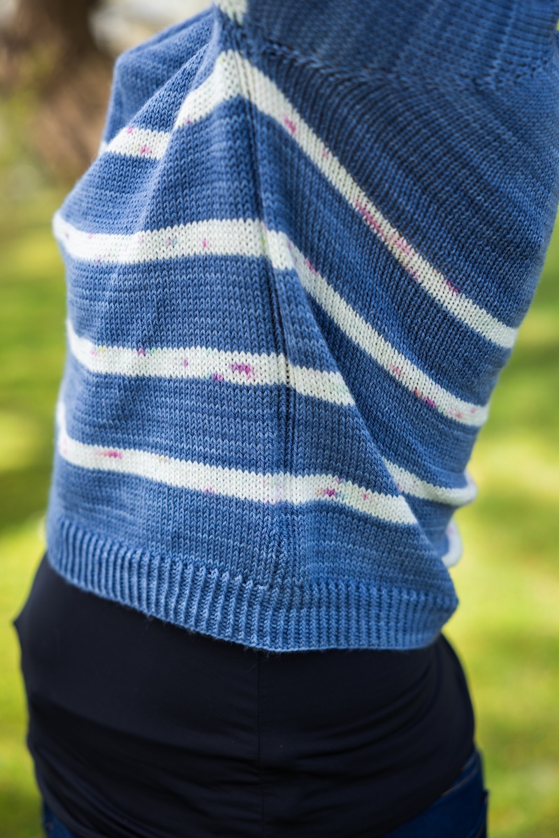 under arm detail of knit sweater