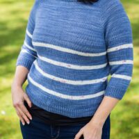 striped sweater knitting pattern in hand dyed sock yarn