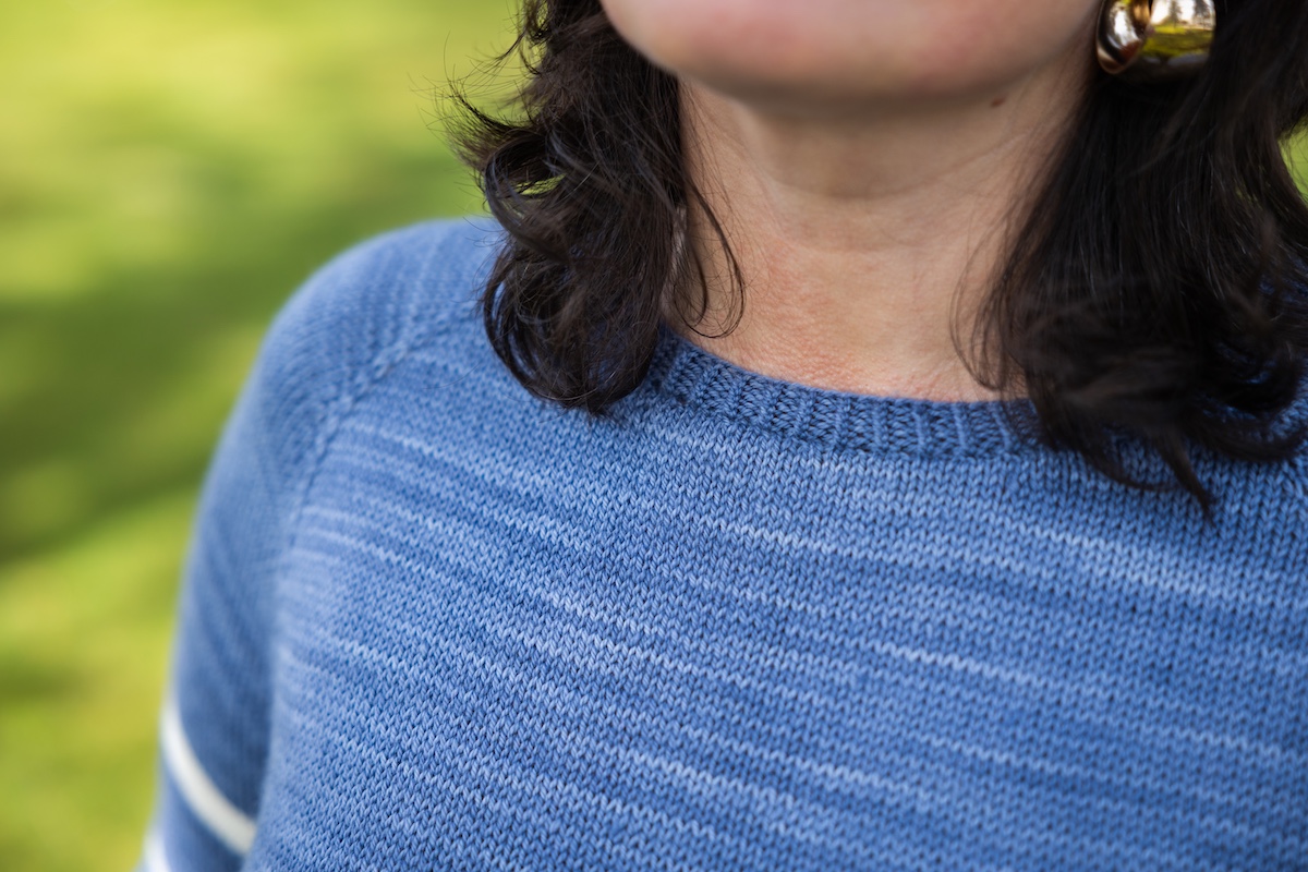 neck detail of knit sweater