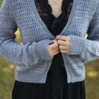Sparkle Cardigan knitting pattern in hand dyed yarn