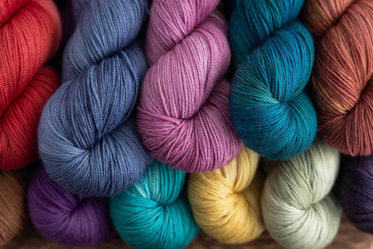 hand dyed fingering weight sock yarns
