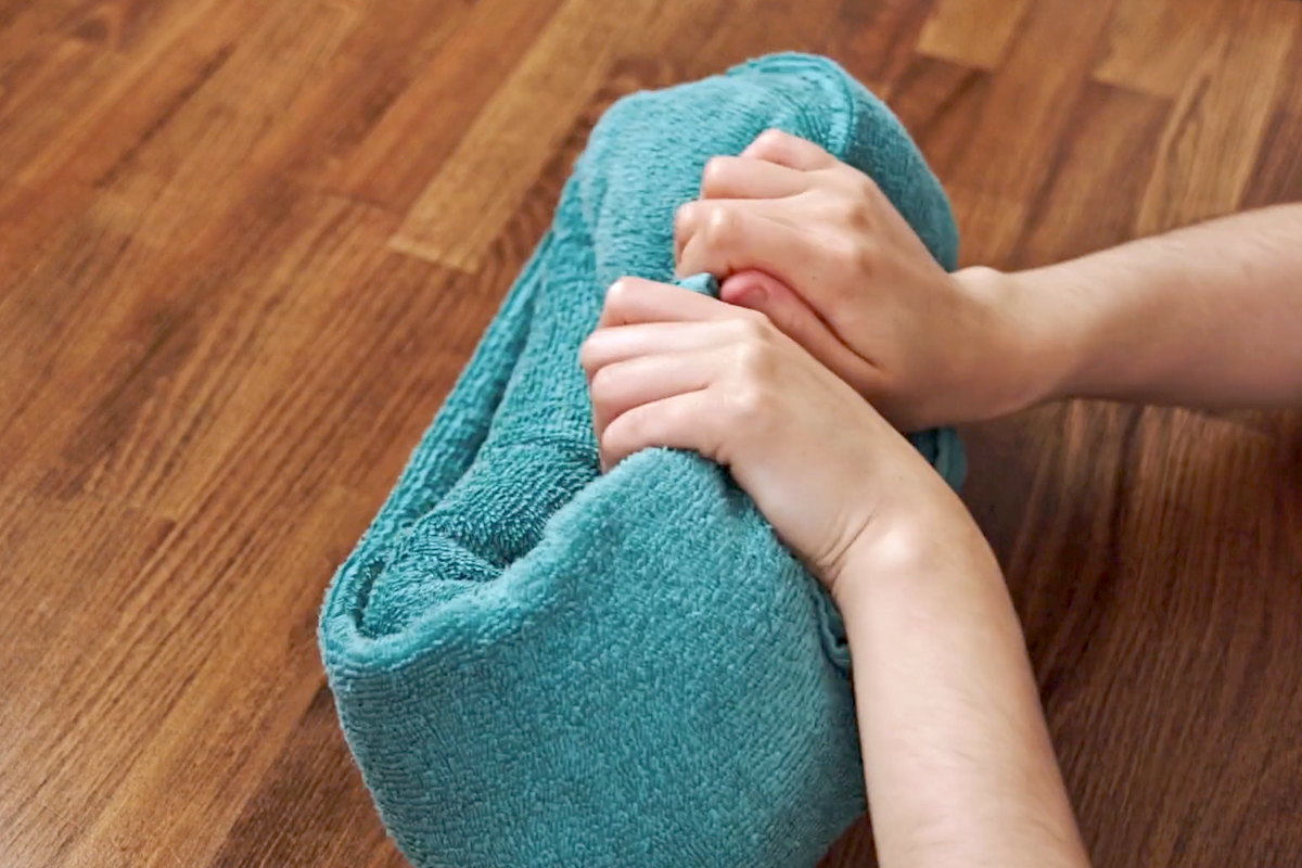 Using a towel