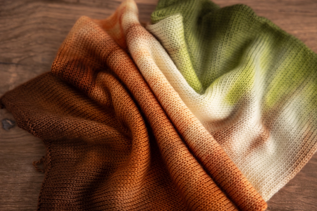Hand dyed sock blank yarn gradient