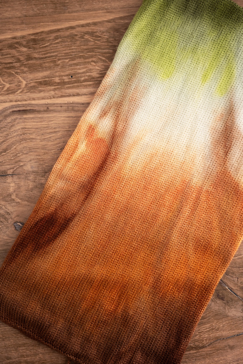 Hand dyed sock blank yarn gradient