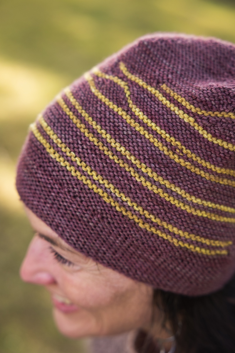 Striped hat knitting pattern