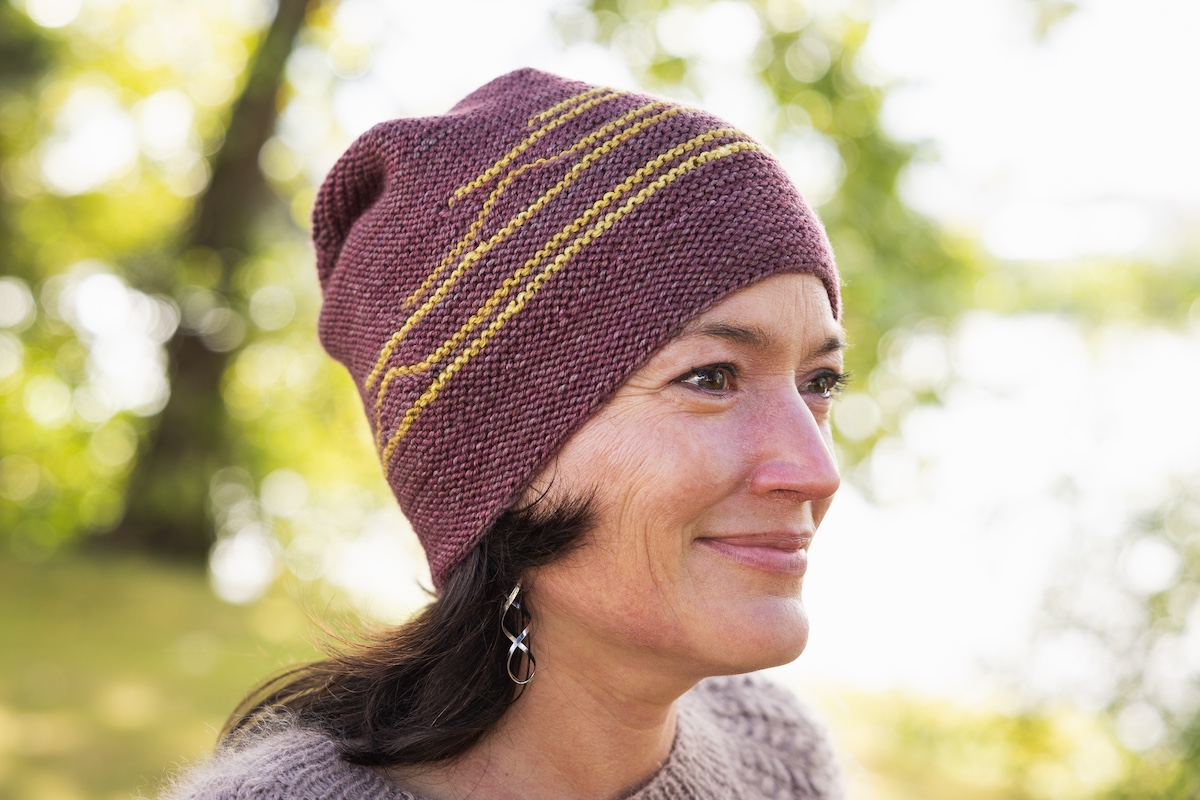 Striped hat knitting pattern