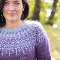 Minecrafty Pullover sweater knit in SweetGeorgia hand-dyed yarn