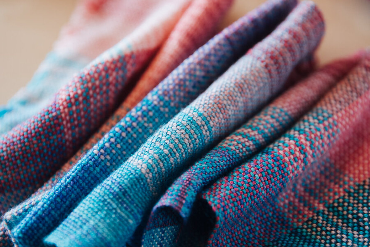 Handwoven scarf made on a rigid heddle loom