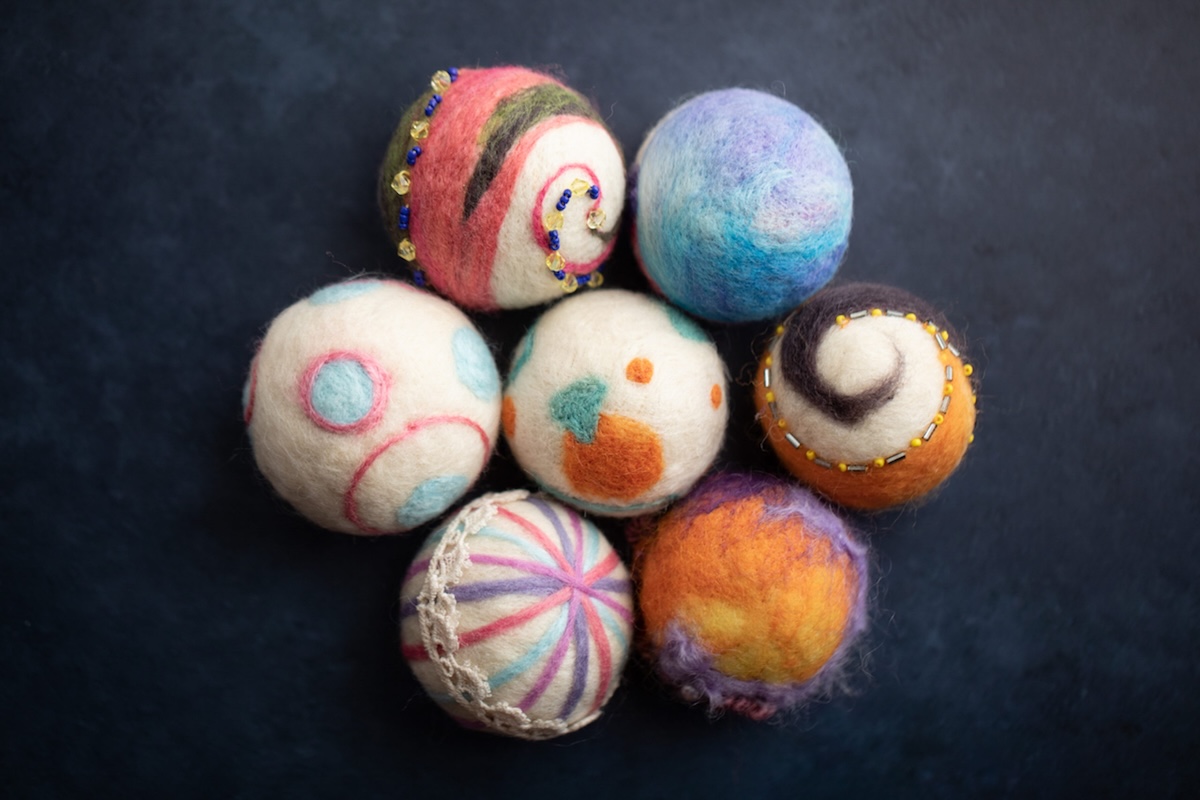 Needle felted ornaments