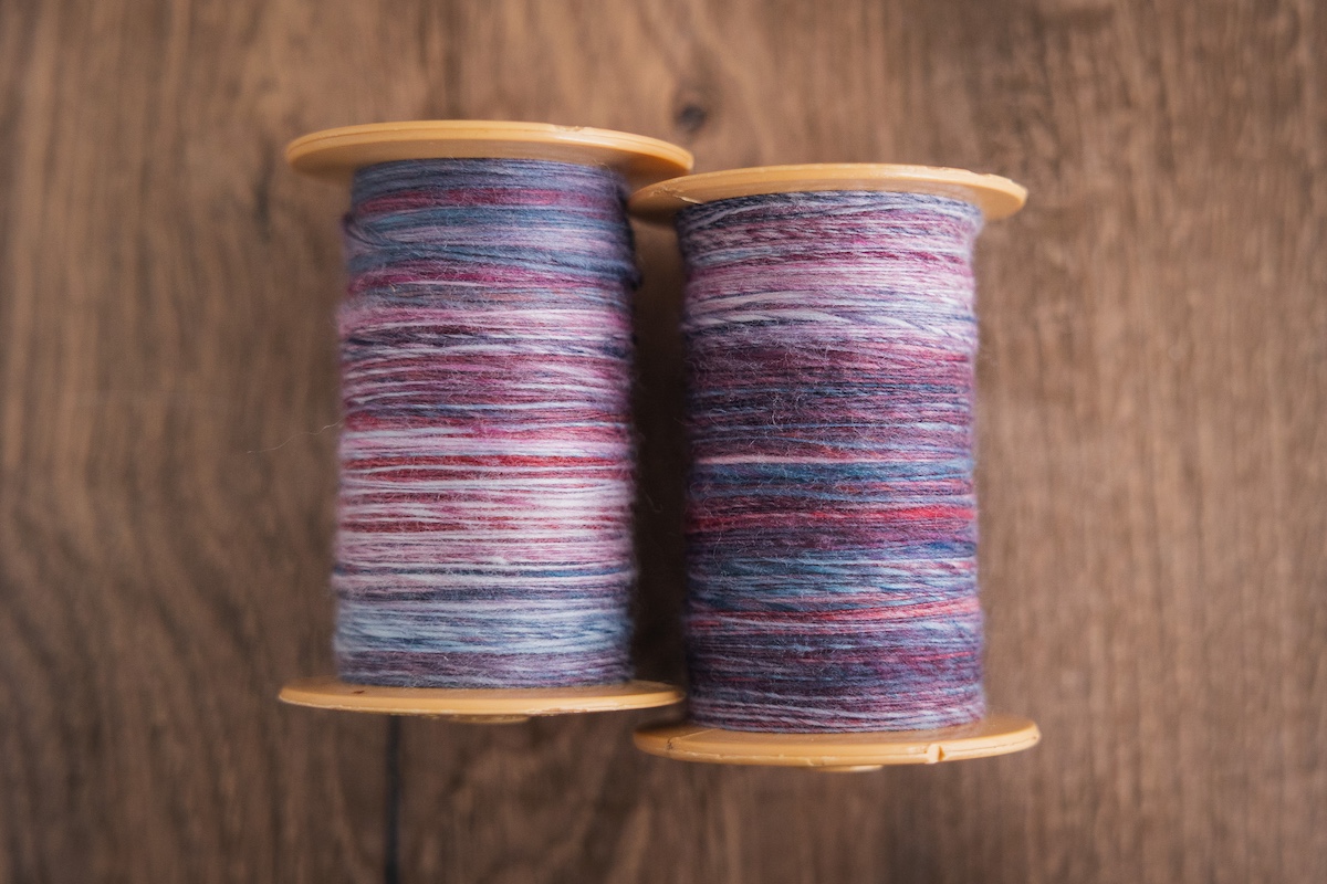 handspun singles — December Cold Snap fibre