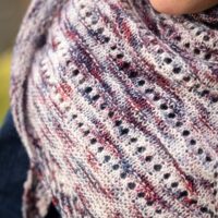 Winter Dawn knit shawl in hand dyed SweetGeorgia yarn