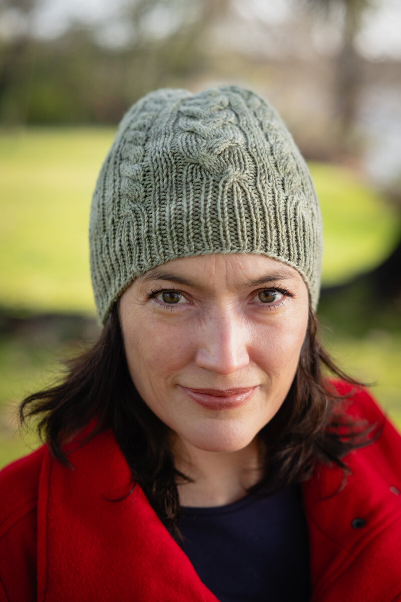 Design by Greta Cornejo Knit in Merino DK in Sage Model: Greta Cornejo Photos: Brigid Zurock