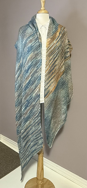 Machine-knit shawl.