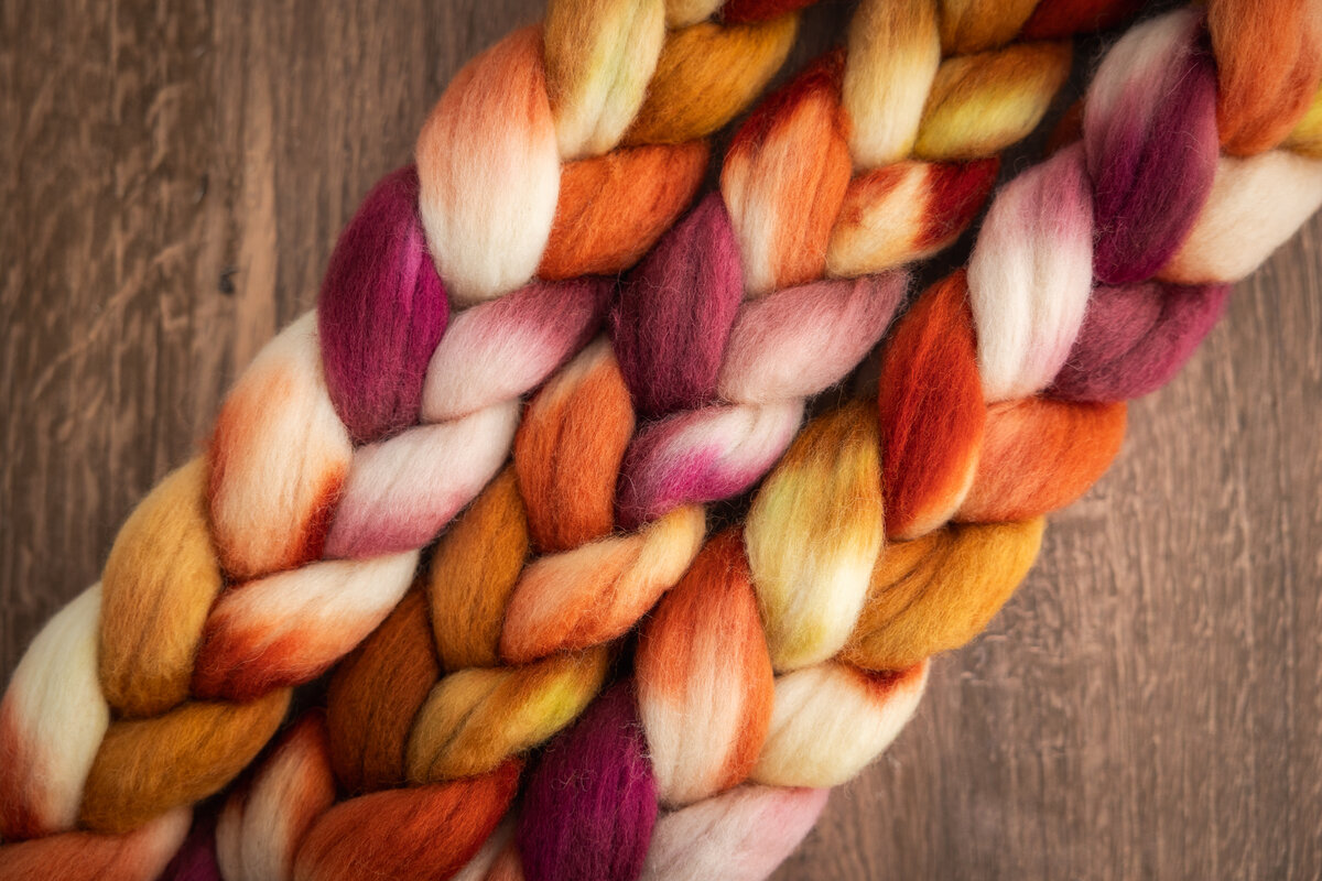 Dyed on: Corriedale Chinese New Year Colourway 2026 (Fire Horse)