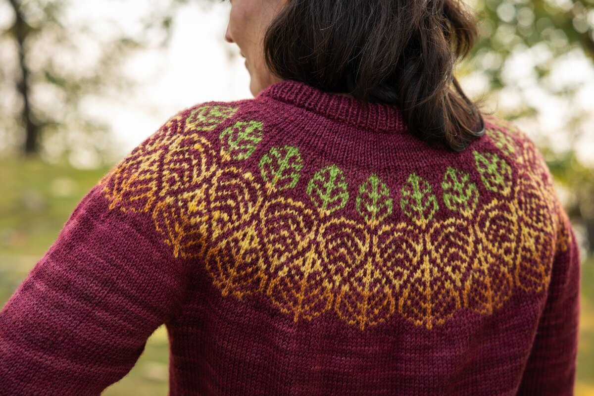 Greta's Falling Leaves sweater