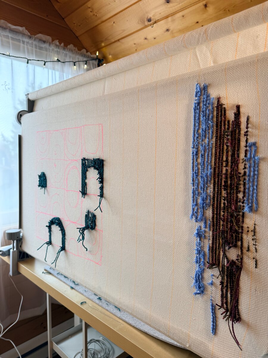 Felicia's tufting work in progress