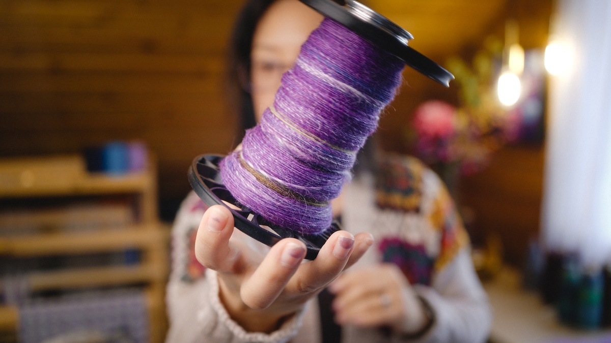 Handspun bast wool singles