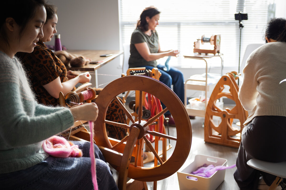Spinning at the SweetGeorgia Studio