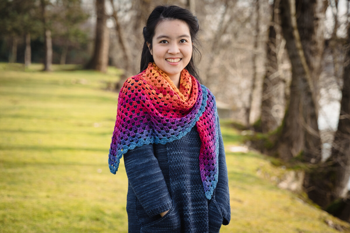 Coast to Colour crochet shawl Designed by Charlotte Lee
