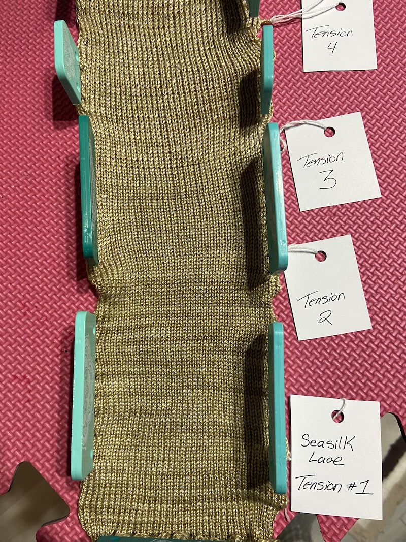 Machine knitting samples