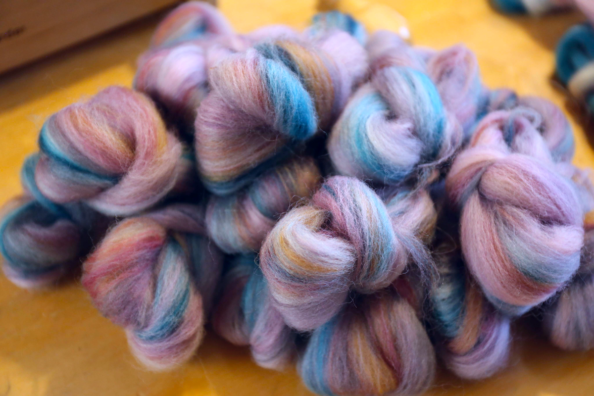 Rachel's fibre off the drum 