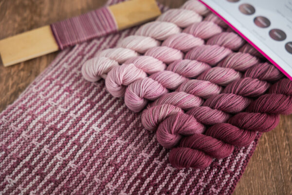 hand dyed mini-skeins plus knit gradient cowl