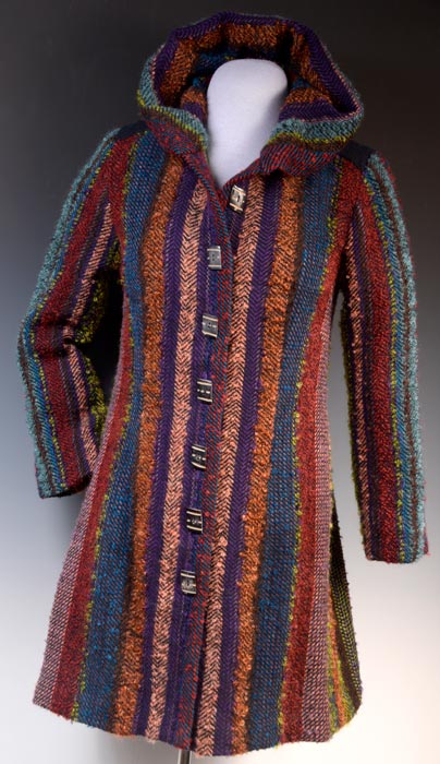 Winter Florals Swing Coat With Hood