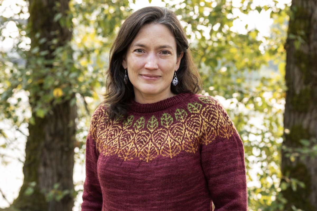 Greta's Falling Leaves sweater
