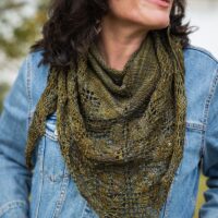 Twig triangular shawl lace knitting pattern