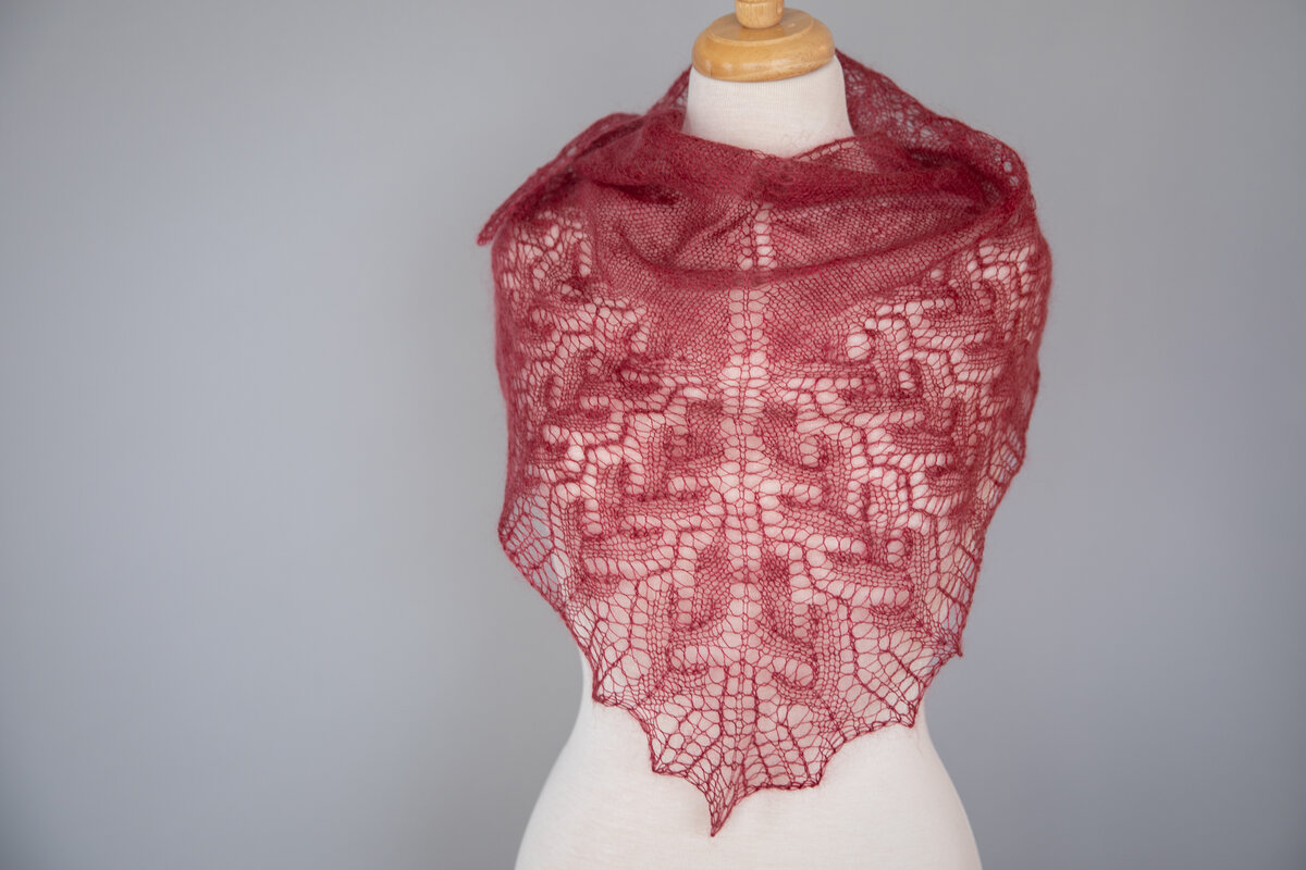 lace hand dyed yarn knit shawl