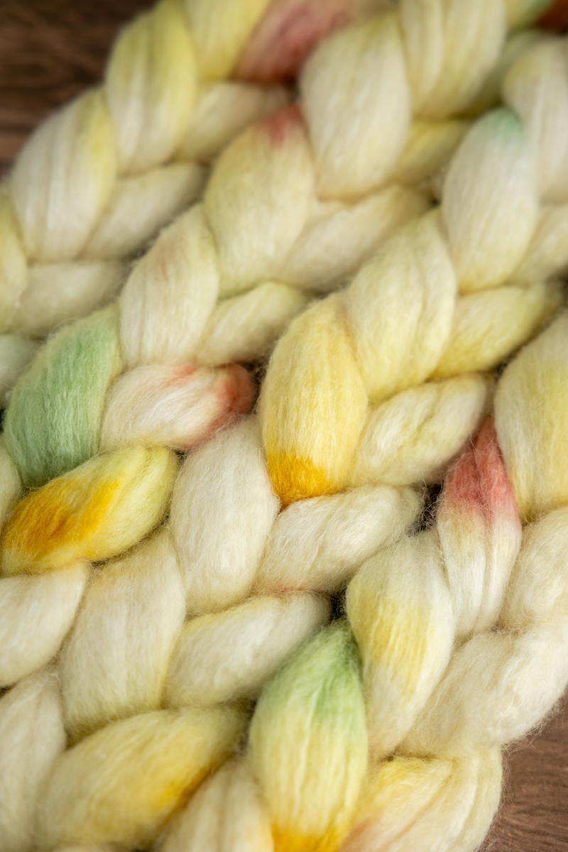 hand dyed spinning fibre
