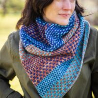 The Shift cowl hand knit in hand dyed yarn