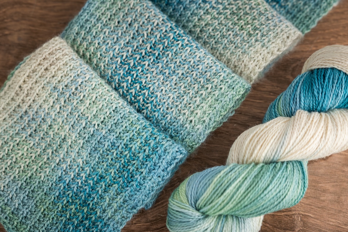 Ginger Rib Scarf by Felicia Lo and Swiss Wish colourway