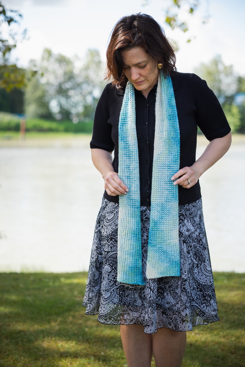 Ginger Rib knit scarf pattern