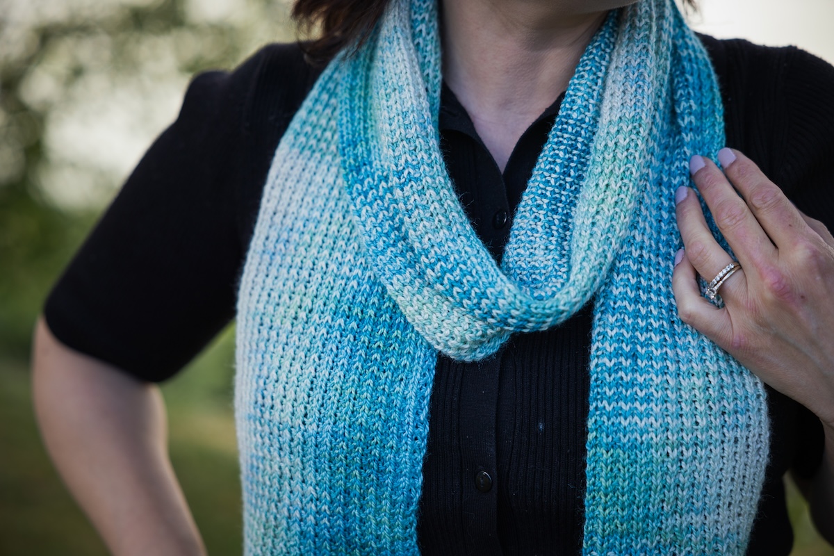 Ginger Rib knit scarf pattern