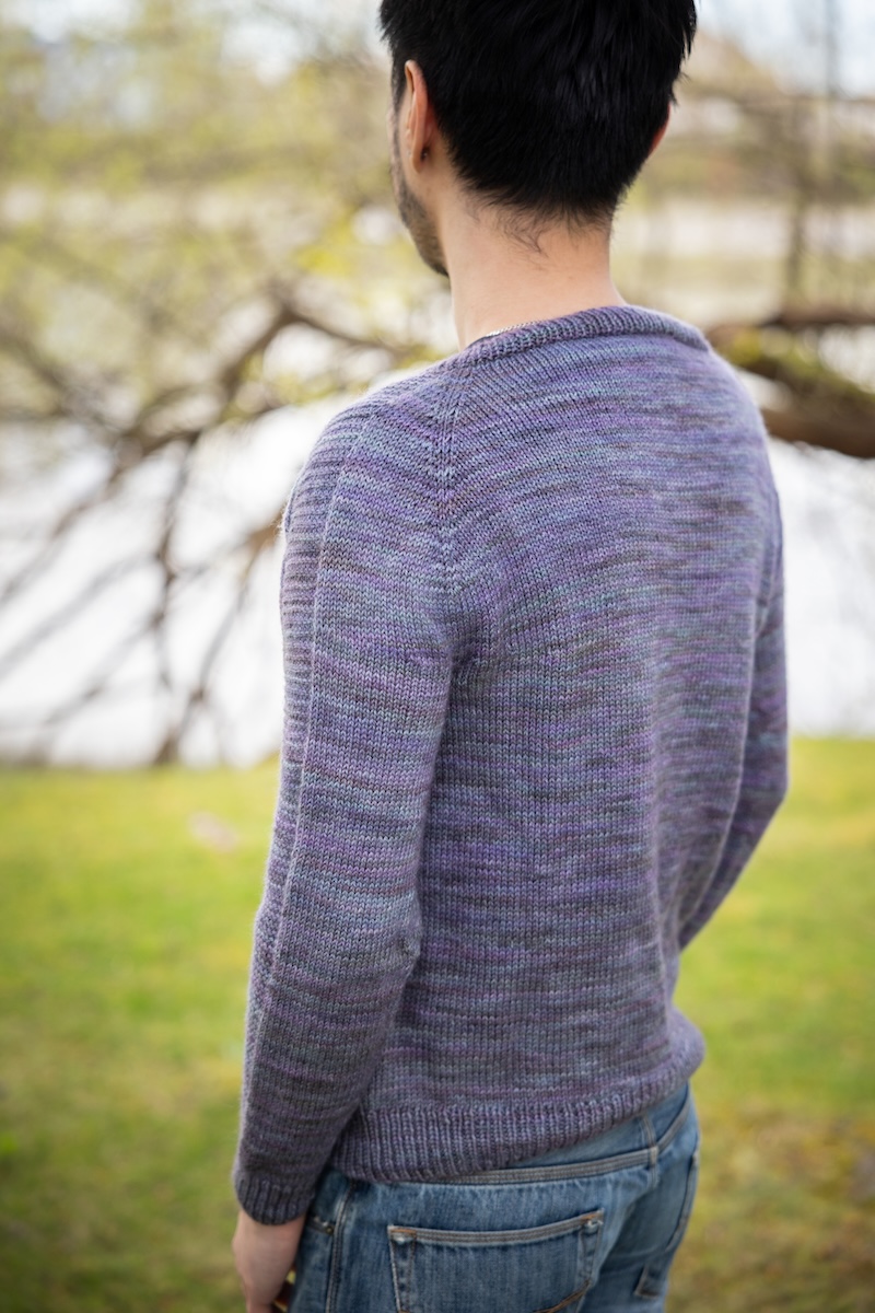 Free sweater pattern knit in hand-dyed yarn