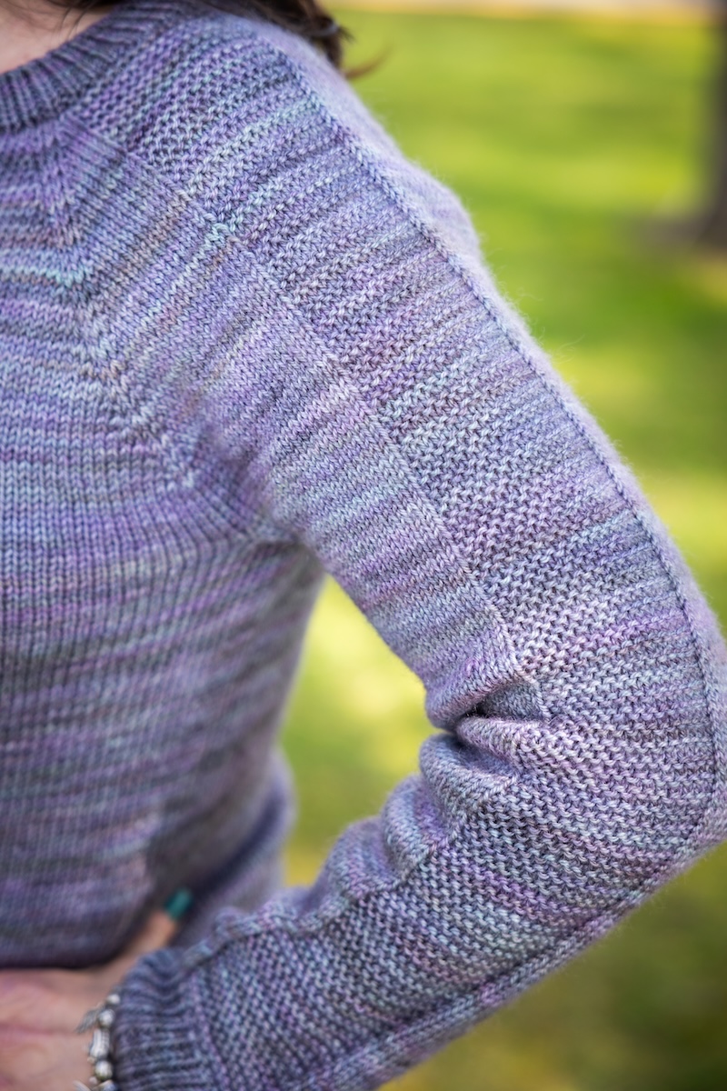 Free sweater pattern knit in hand-dyed yarn