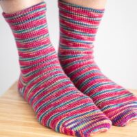 CSM knit socks in hand dyed yarn