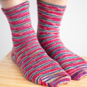 CSM knit socks in hand dyed yarn