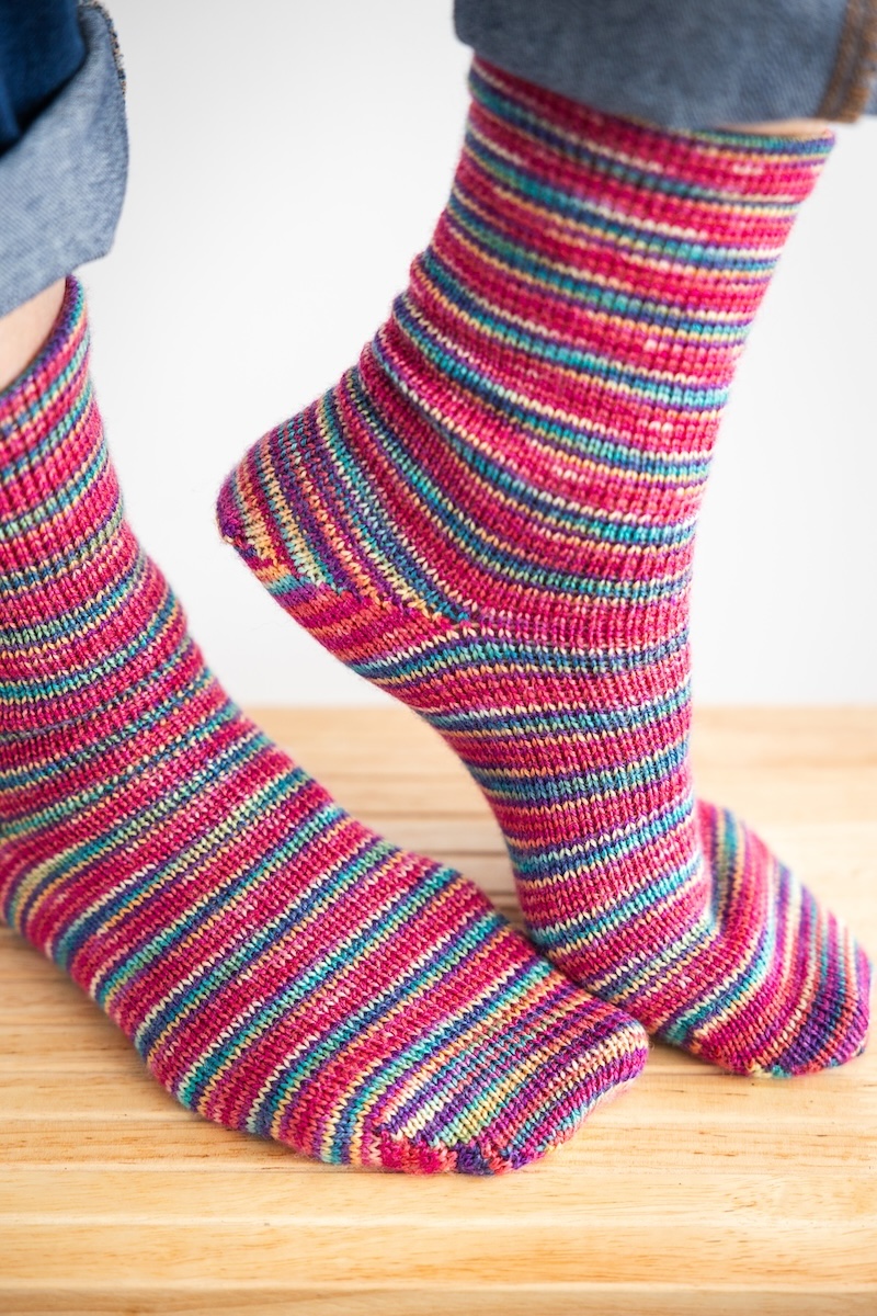 CSM knit socks in hand dyed yarn