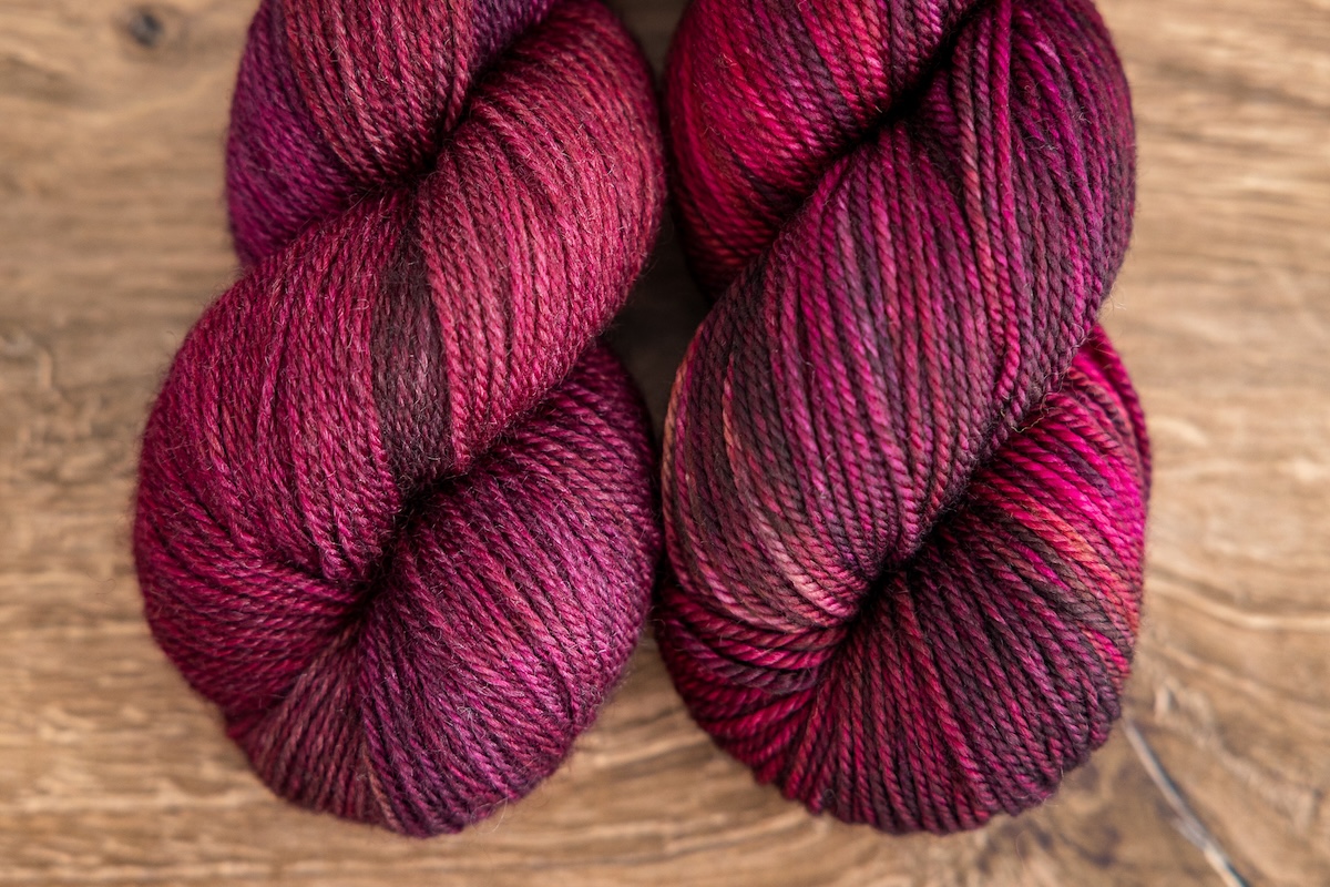 Hand dyed yarn skeins
