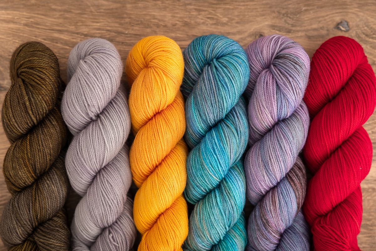 hand dyed yarn colours