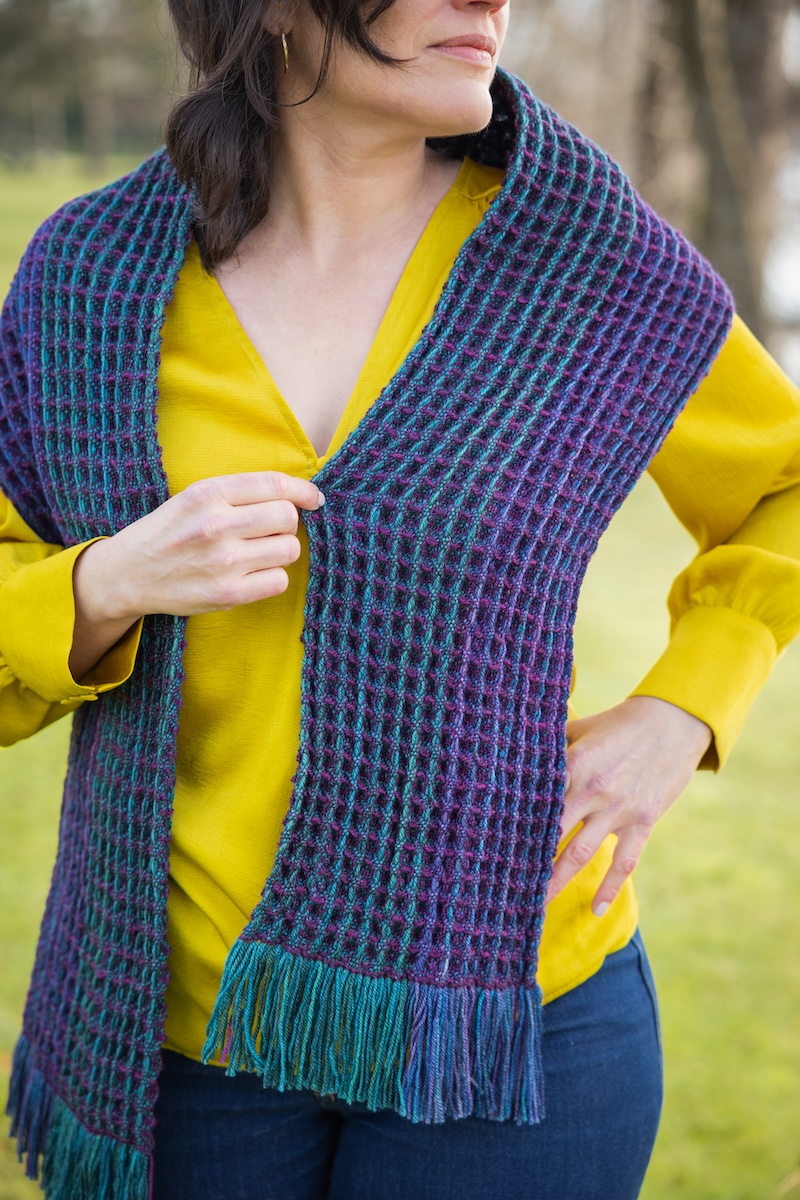 waffle weave handwoven scarf